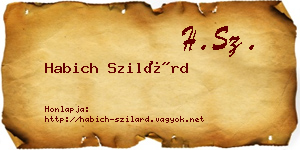 Habich Szilárd névjegykártya
